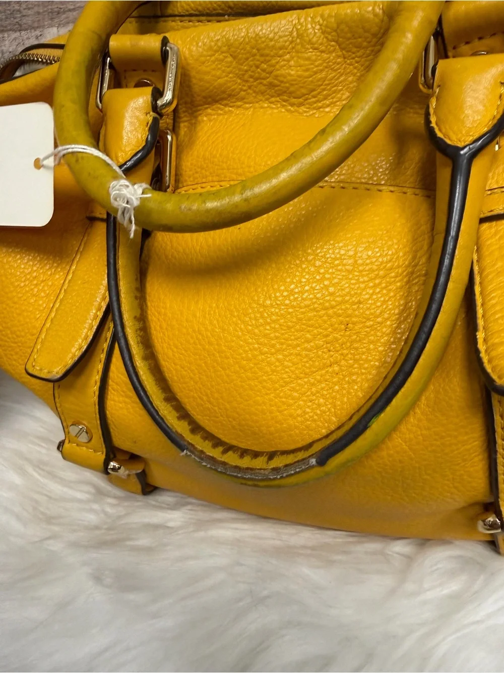 Michael Kors Yellow Leather Satchel Handbag